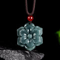 Buddha Stones Peach Blossom Jade Prosperity Necklace Pendants