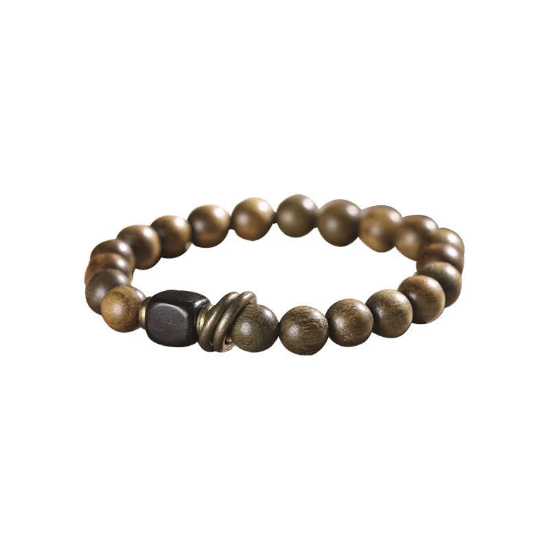 Buddha Stones Tibetan Green Sandalwood Crystal Soothing Peace Bracelet