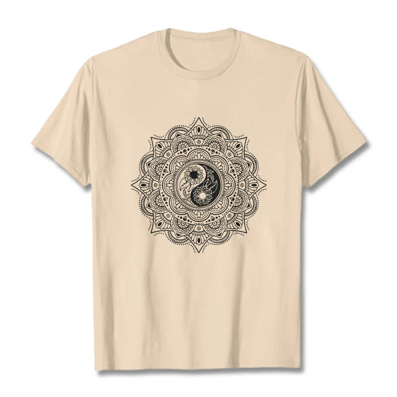 Buddha Stones Mandala YinYang Symbol Pattern Tee T-shirt