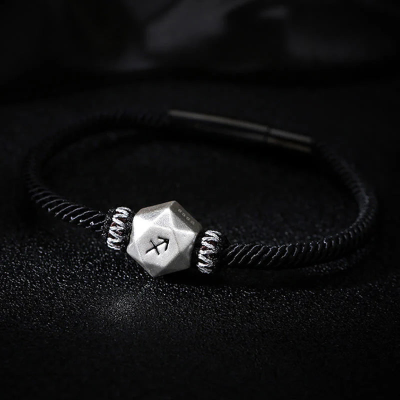 Buddha Stones 999 Sterling Silver 12 Constellations of the Zodiac Protection Handmade String Bracelet (Extra 35% Off | USE CODE: FS35)
