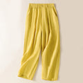 Buddha Stones Summer Button Zipper Ankle-Length Women's Pants With Pockets