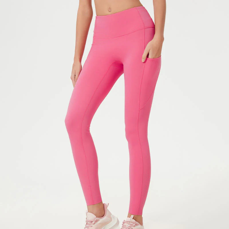 Buddha Stone Solid Color High Waist Sports Fitness Leggings Women's Yoga Pants