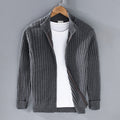 Buddha Stones Spring Plain Zipper Design Cotton Men's Long Sleeve Mock Neck Jacket