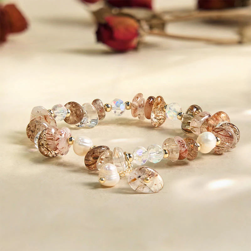 Buddha Stones Natural Super Seven Crystal Irregular Small Pieces Positive Bracelet