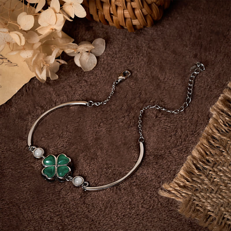 Buddha Stones FOR DEAREST MOTHER Copper Four-Leaf Clover Luck Bracelet Includes Gift Message Card