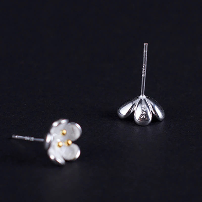 Buddha Stones 925 Sterling Silver Golden Stamens Balance Earrings