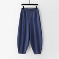 Buddha Stones Summer Plain Straight Leg Men's Cotton Linen Ankle-Length Pants With Pockets