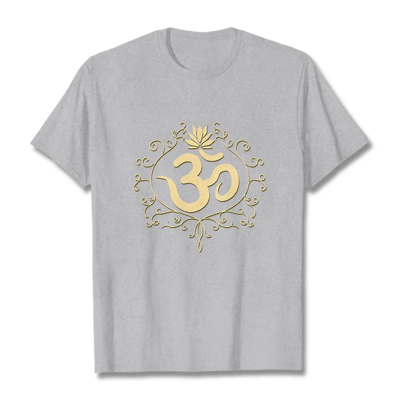 Buddha Stones Om Symbol Vines Lotus Flower Tee T-shirt