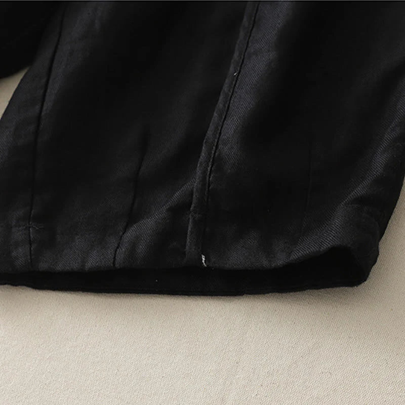 Buddha Stones Casual Plain Solid Color Patchwork Women's Polyester 7-8 Length Wide Leg Pants With Pockets