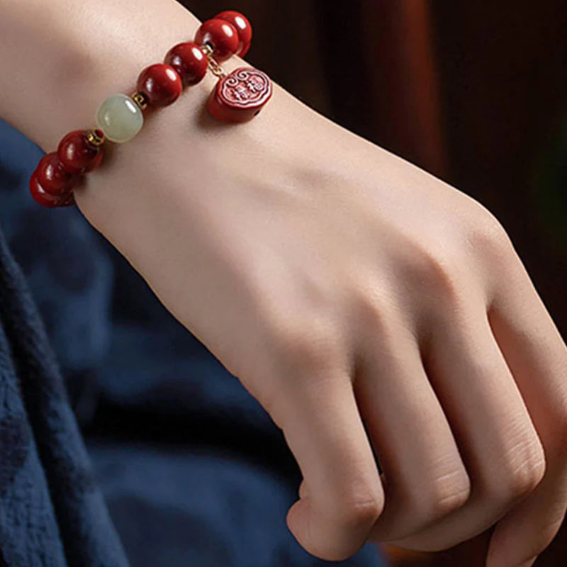 Buddha Stones Cinnabar Jade Healing Protection Charm Bracelet (Extra 35% Off | USE CODE: FS35)
