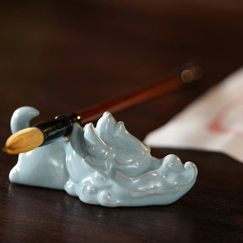 Buddha Stones Year Of The Dragon Luck Ceramic Tea Pet Home Figurine Decoration
