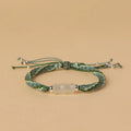 Buddha Stones White Jade Bamboo Reincarnation Knot Wealth Luck Strength String Bracelet