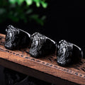 Buddha Stones FengShui PiXiu Black Obsidian Strength Ring
