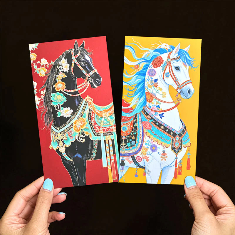 Buddha Stones 6pcs Colorful Chinese Red Envelope Year Of The Horse 2026 New Year