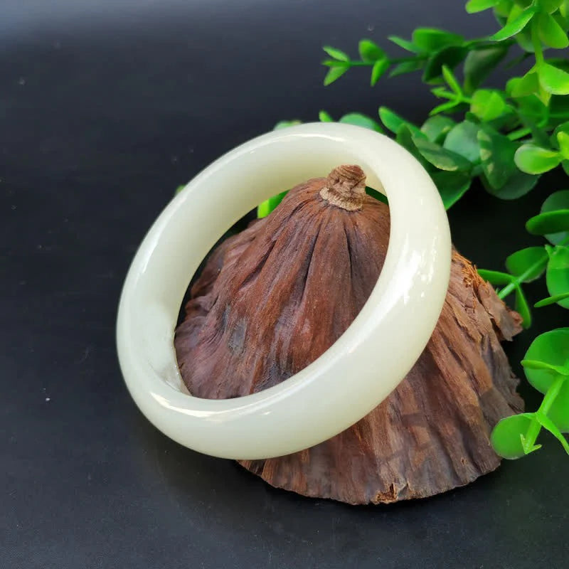 Buddha Stones Jade Luck Blessing Happiness Bangle Bracelet (Extra 30% Off | USE CODE: FS30)