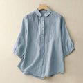 Buddha Stones Spring Pleated Pintuck Peter Pan Collar Half Sleeve Women's Shirt