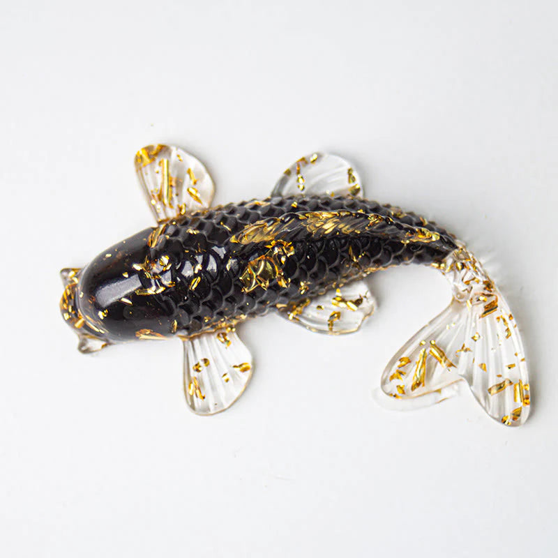 Buddha Stones Koi Fish Crystal Chip Epoxy Resin Luck Decoration