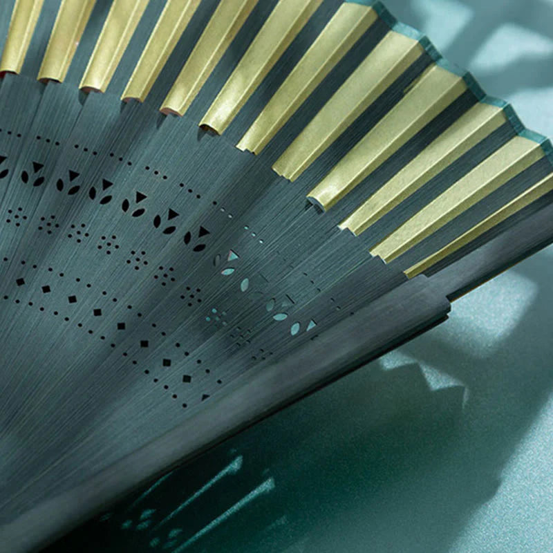 Buddha Stones Gradient Handheld Bamboo Folding Fan