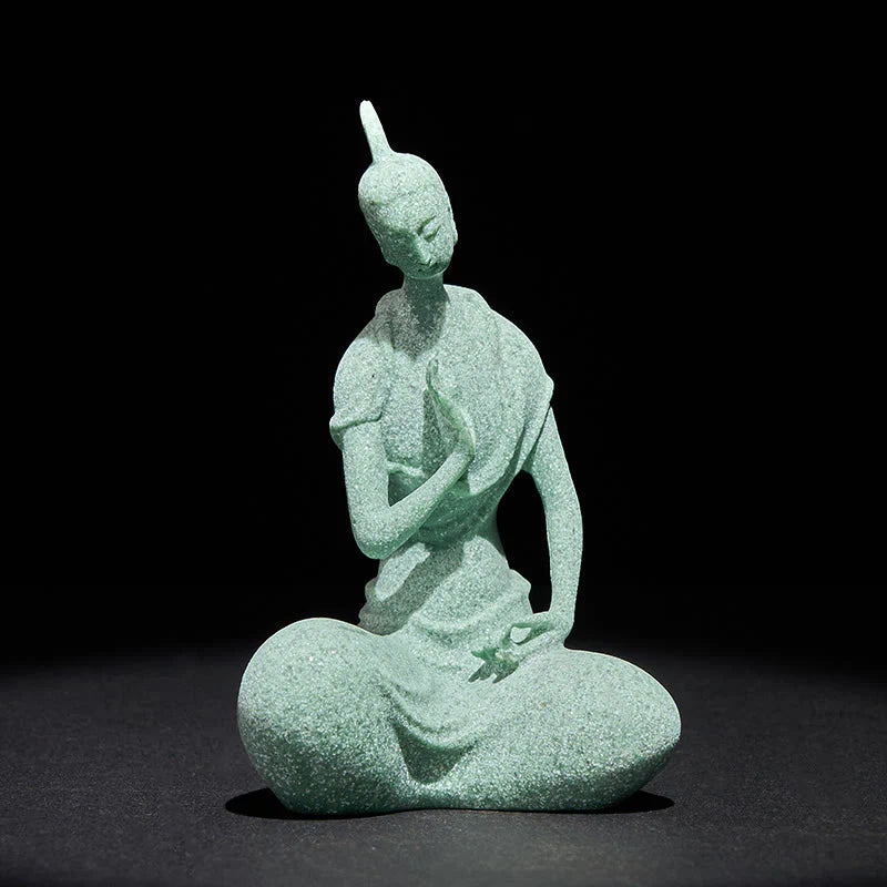Buddha Stones Listening Buddha Statue Sandstone Home Decoration 6.5*5.5*9.5cm