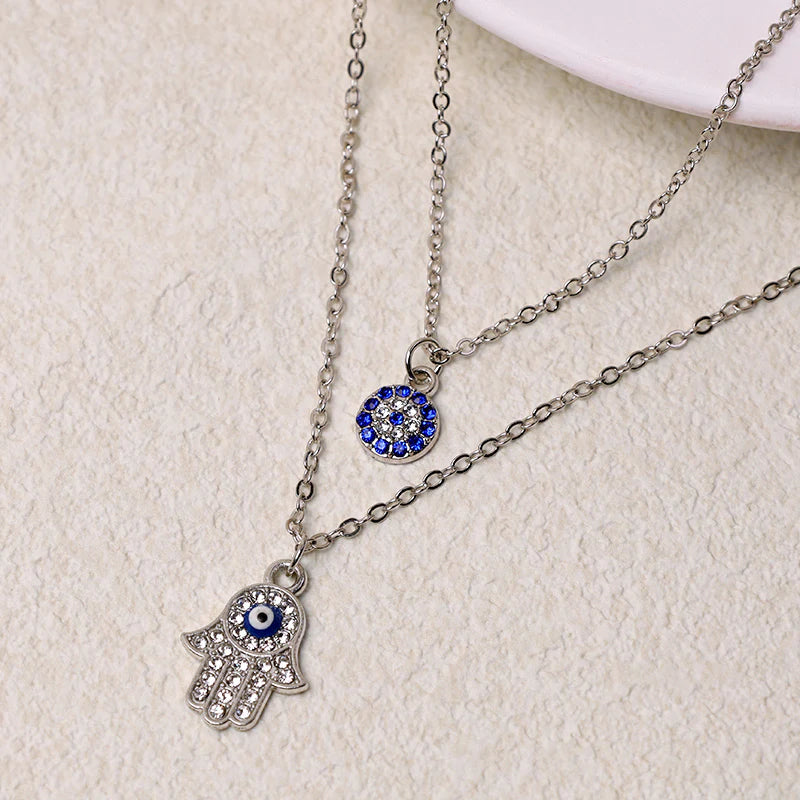 Buddha Stones Evil Eye Hamsa Symbol Blessing Luck Chain Necklace Pendant (Extra 35% Off | USE CODE: FS35)