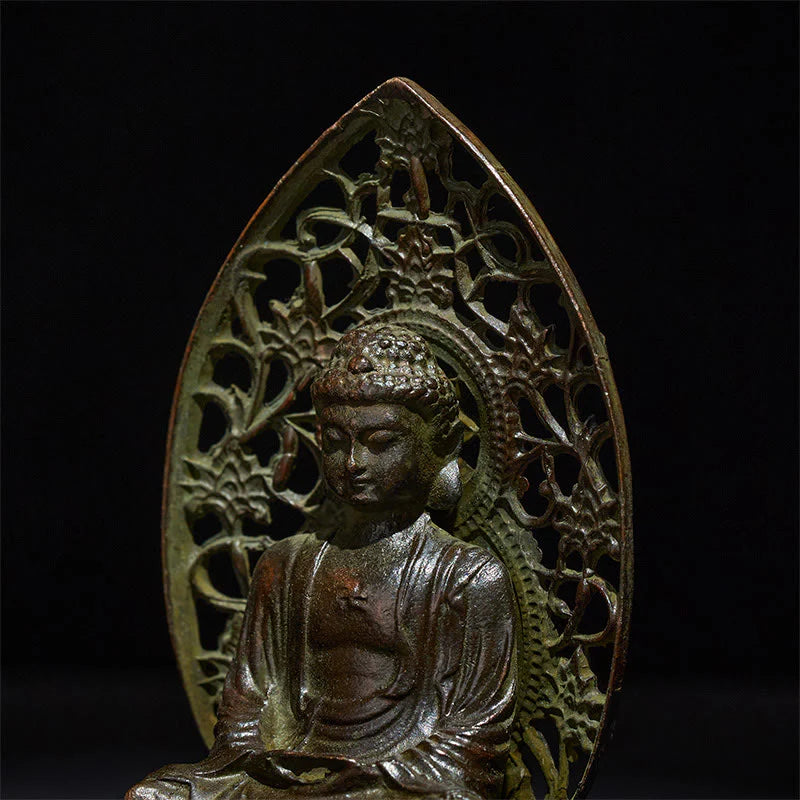Buddha Stones Tathagata Buddha Alloy Statue Zen Home Decoration 9*4.5 cm