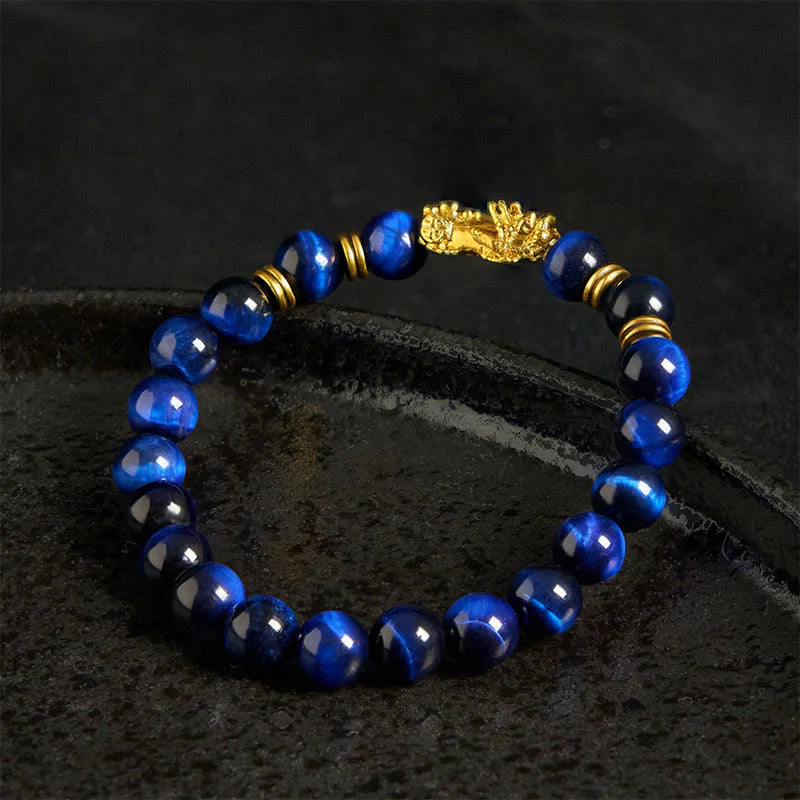 Buddha Stones Sending Focus and Prosperity Tiger Eye Pixiu Bracelet Includes Gift Message Card