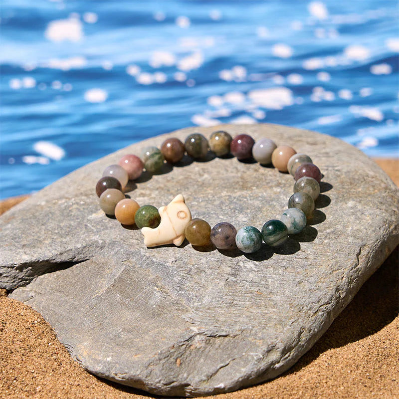 Buddha Stones Natural Various Stones Dolphin Spiritual Balance Bracelet