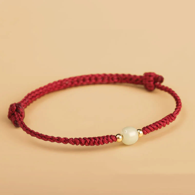 Buddha Stones Handcrafted Jade Lucky Bead Abundance Braided Bracelet