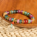 Buddha Stones Peace Buckle Tourmaline Chalcedony Love Bracelet