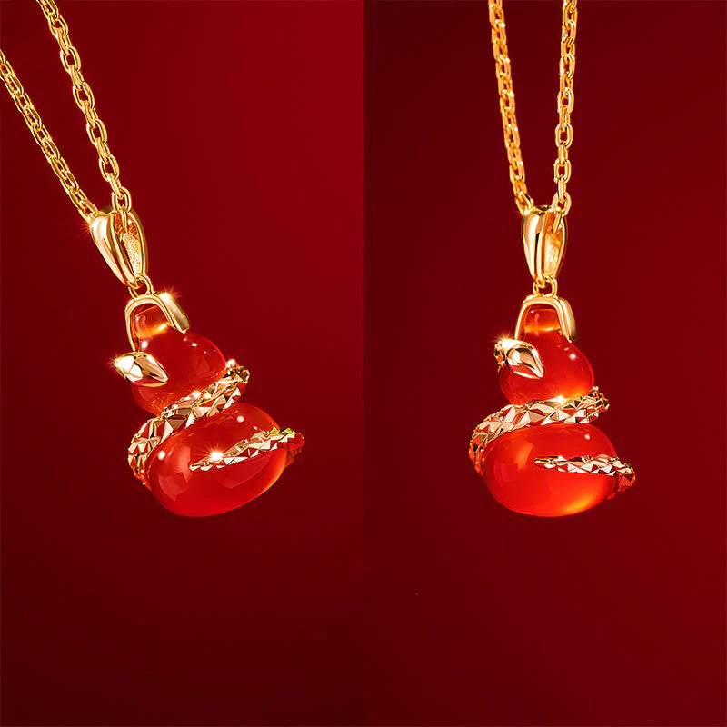 Buddha Stones Red Agate Year Of The Snake Gourd Luck Bracelet Necklace Pendant (Extra 30% Off | USE CODE: FS30)