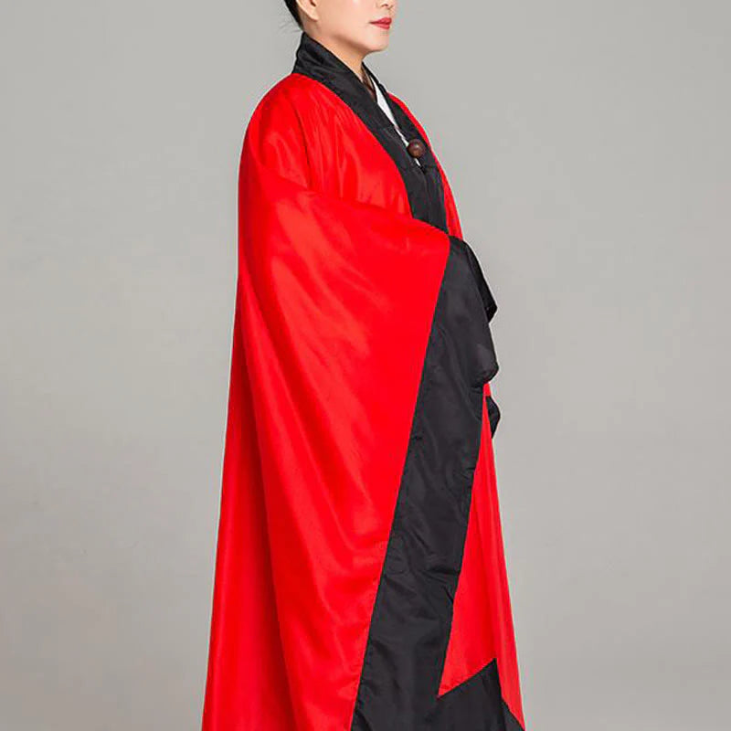 Buddha Stones Wudang Solid Color Long Wide Sleeve Unisex Taoist Robe Kimono For Qigong Tai Chi Ceremony