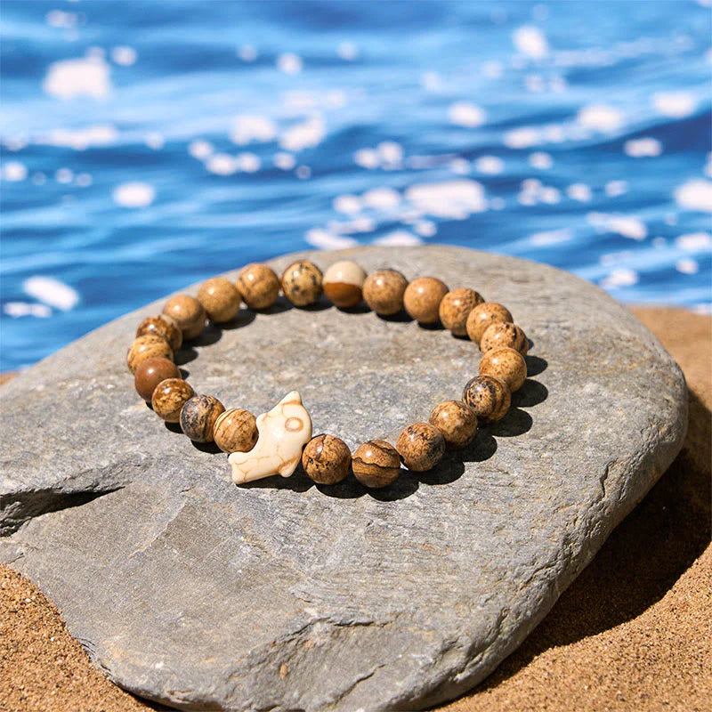 Buddha Stones Natural Various Stones Dolphin Spiritual Balance Bracelet
