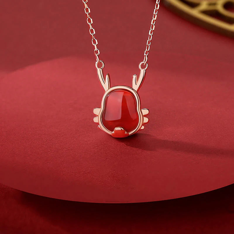 âââA Flash Sale- Buddha Stones 925 Sterling Silver Year of the Dragon Natural Red Agate Dragon Attract Fortune Fu Character Strength Bracelet Necklace Pendant Earrings