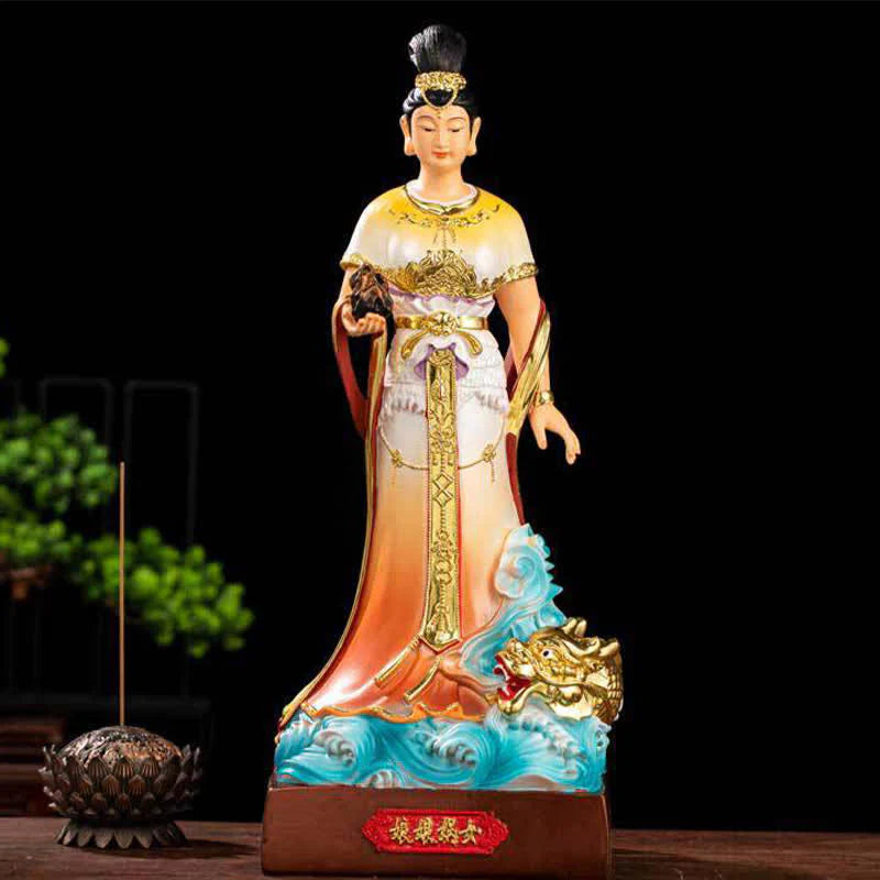 Buddha Stones Bodhisattva Nuwa Protection Resin Statue Home Decoration