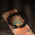 Buddha Stones Ebony Beads With Sutra Scroll Blessing Protection Bracelet