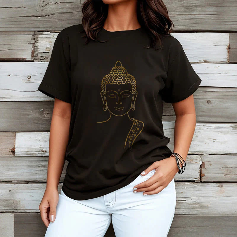 Buddha Stones Golden Buddha In Deep Meditation Tee T-shirt