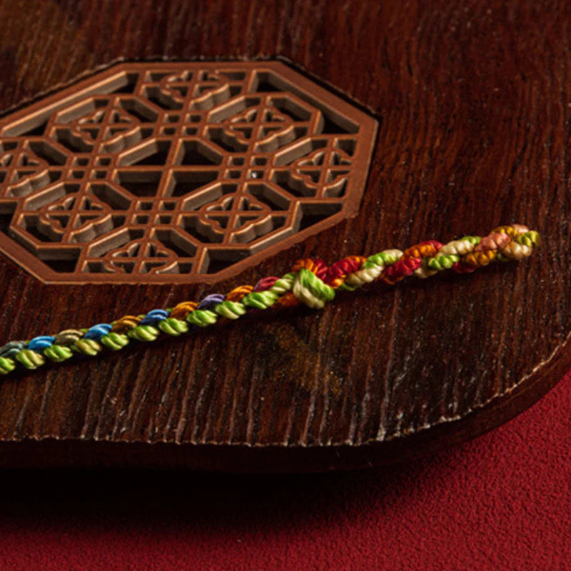 Buddha Stones May you be blessed with peace and safety in all four seasons Lucky Multicolored Bracelet