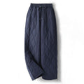 Buddha Stones Women's Plain Elastic Cuff Design Drawstring Thermal Thickened Pants With Pockets