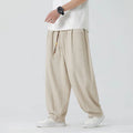 Buddha Stones Summer Drawstring Ankle Length Solid Color Men's Straight Leg Pants