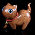 Buddha Stones Rosewood Carving Cat Warmth Home Decoration