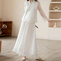 Buddha Stones Retro Prayer Zen Spiritual Meditation Practice Chiffon Clothing Women's Set