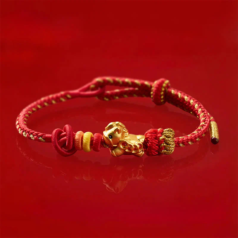 Buddha Stones Year Of The Horse Red String Concentration Bracelet
