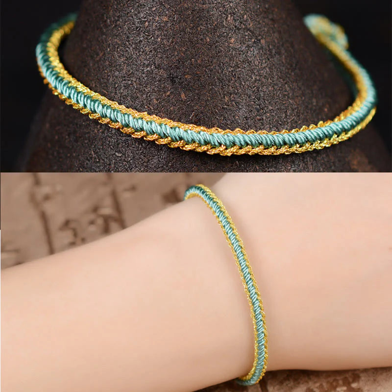 Buddha Stones Two-Color Rope Handcrafted Eight Thread Peace Knot Bracelet (Extra 30% Off | USE CODE: FS30)
