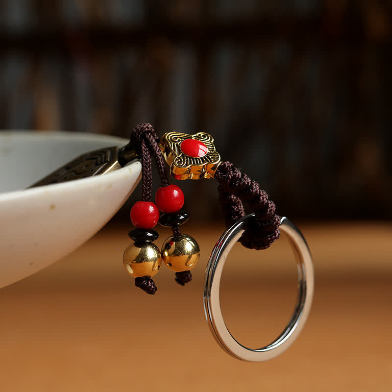 Buddha Stones Feng Shui Bagua Yin Yang Balance Peace Keychain