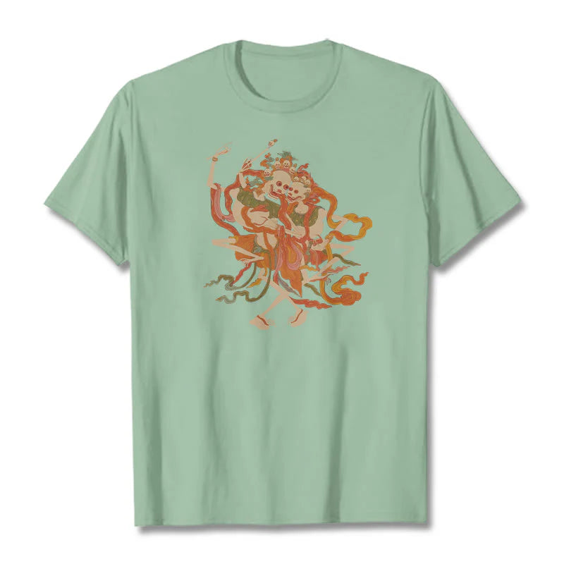 Buddha Stones Tibetan Colorful The Lord Of The Corpse Forest Pattern Tee T-shirt
