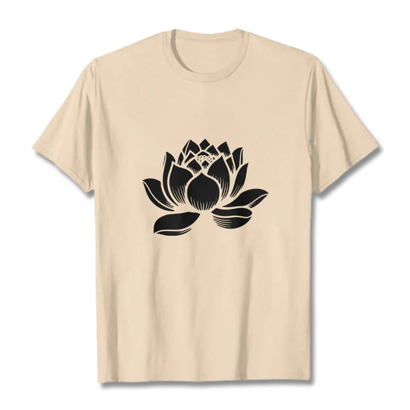 Buddha Stones Lotus Flower Design Tee T-shirt