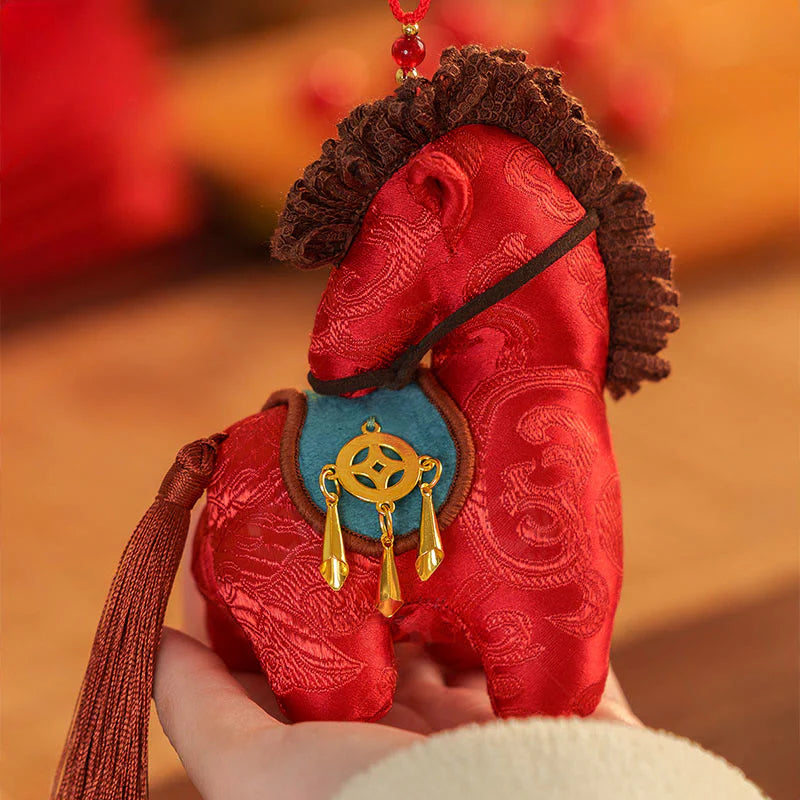 Buddha Stones Year Of The Horse Red String Embroidery Freedom Hanging Decoration