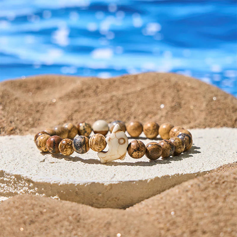 Buddha Stones Natural Various Stones Dolphin Spiritual Balance Bracelet
