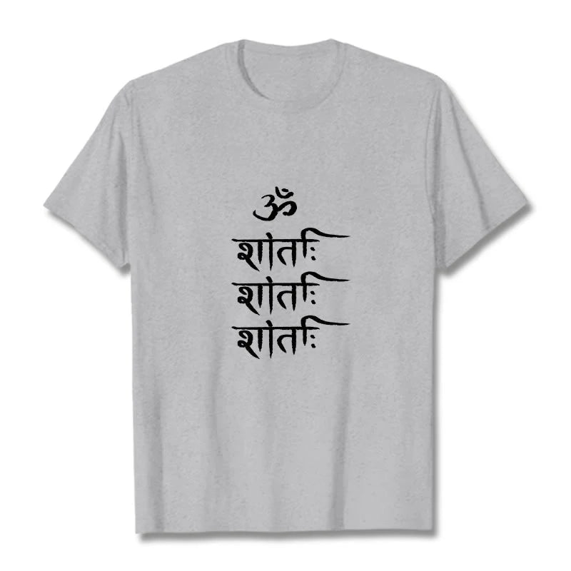 Buddha Stones OM MANTRA Sanskrit Pattern Tee T-shirt