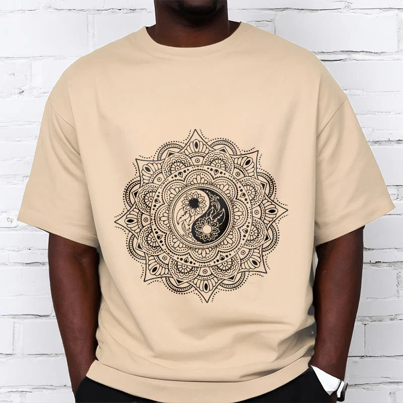 Buddha Stones Mandala YinYang Symbol Pattern Tee T-shirt